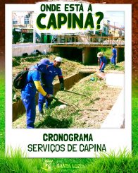 Serviços de capinação e limpeza seguem acelerados no Distrito e na Sede