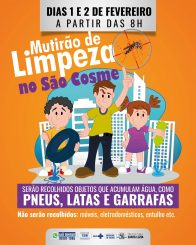 Prefeitura realizará mutirão de limpeza contra a dengue no bairro São Cosme