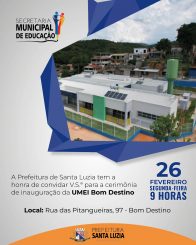 Prefeitura de Santa Luzia inaugura UMEI Bom Destino na próxima segunda (26)