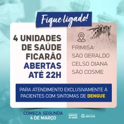 Quatro unidades de saúde ficarão abertas até 22h a partir de segunda (4)