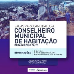 Abrem hoje vagas para candidatos a Conselheiro Municipal de Habitação para o biênio 24/26