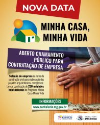 Nova data do chamamento público para contratação de empresa para construção de imóveis do Programa Minha Casa Minha Vida