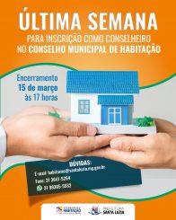 Última semana para inscrição como conselheiro no Conselho Municipal de Habitação