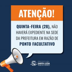 Ponto facultativo amanhã, 28 de março