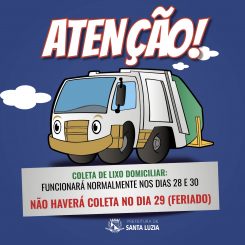 Coleta de lixo funcionará normalmente na quinta e no sábado