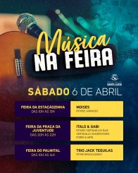 Atrações musicais animarão as feiras livres neste final de semana