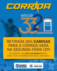 Retirada das camisas para a corrida será na segunda-feira (29)