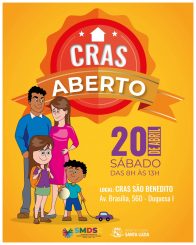 CRAS São Benedito estará atendendo na manhã do sábado
