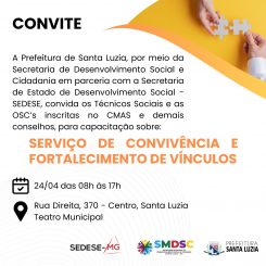 Capacitação para técnicos sociais do SUAS e organizações da sociedade civil