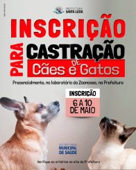 Santa Luzia abre Inscrições para castração de cães e gatos