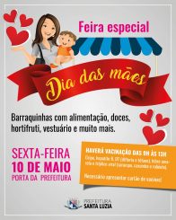 Feira do dia das mães na porta da Prefeitura será na próxima sexta-feira (10)