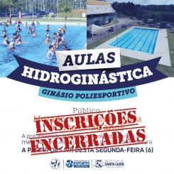 Encerradas as inscrições para aulas de hidroginástica para maiores de 50 anos