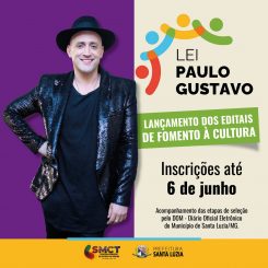 Lançamento dos editais de fomento à cultura da Lei Paulo Gustavo em Santa Luzia MG