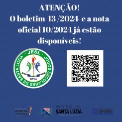 Disponível boletim e nota oficial dos Jogos Escolares 2024