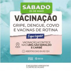 Duas UBSs estarão abertas no sábado para vacinação