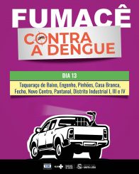 Fumacê nas localidades: Taquaraçu de Baixo, Engenho, Pinhões, Casa Branca, Fecho, Novo Centro, Pantanal, Distrito Industrial I, III e IV