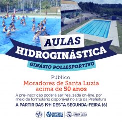 Abertas inscrições para aulas de hidroginástica para pessoas acima de 50 anos