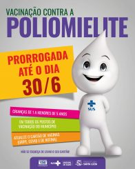 Vacinação contra a poliomielite é prorrogada até 30 de junho