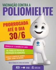 Campanha de vacinação contra poliomielite prorrogada até dia 30