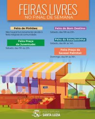 Feiras livres em Santa Luzia neste final de semana
