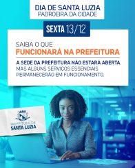 Confira o que abre e o que fecha nos serviços municipais no feriado desta sexta-feira (13)