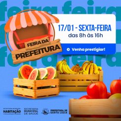 Amanhã terá feira livre na porta da Prefeitura