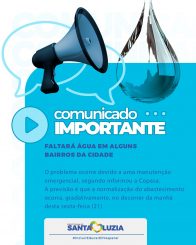 Interrupção emergencial deixa bairros de Santa Luzia sem água até amanhã