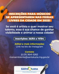 Abertas inscrições para artistas musicais se apresentarem nas feiras livres
