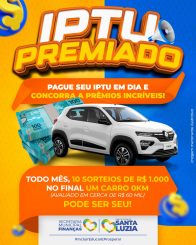 Prefeitura de Santa Luzia lança programa IPTU Premiado 2025 com sorteio de carro 0km