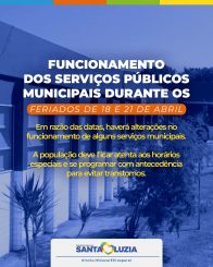 Funcionamento dos serviços municipais nos feriados de 18 e 21 de abril