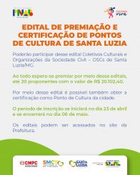 Edital de Premiação e Certificação de Pontos de Cultura de Santa Luzia