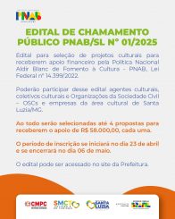 Edital de Chamamento Público PNAB/SL Nº 01/2025