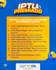 Prefeitura de Santa Luzia realiza 1º sorteio do programa ‘IPTU Premiado 2025’