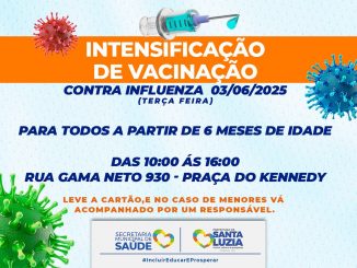 Terça-feira tem vacinação contra a Gripe na Praça do Kennedy