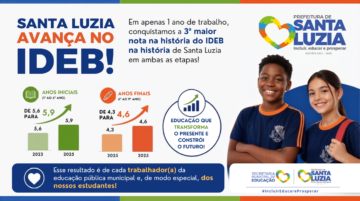 Santa Luzia avança no IDEB e alcança uma das melhores marcas de sua história
